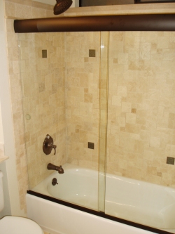 custom frameless bypass shower